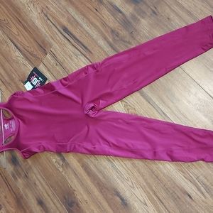 One Piece Fitness Sleeveless Bodysuit in Raspberry, Brand New With Tags